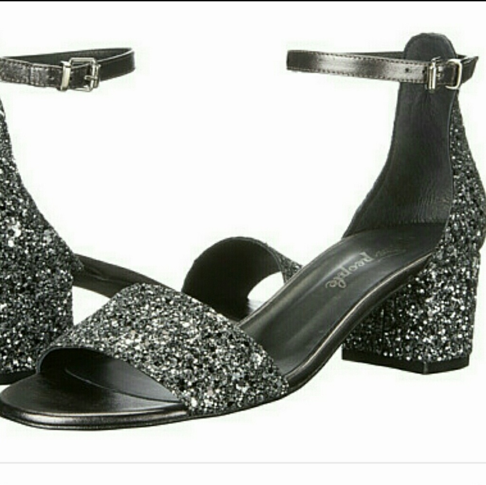 FREE PEOPLE Glitter Marigold Block Heel - … - Picture 2 of 4